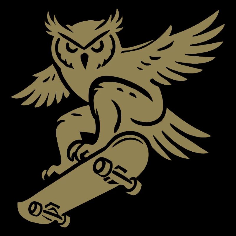 Schneeeule Skateboard Silhouette Minimalistischer
