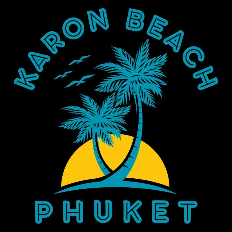 Coucher de soleil du palmier de Karon Beach Phuket