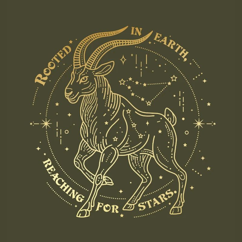 Steinbock Sternzeichen Geschenk – Erde & Sterne Design