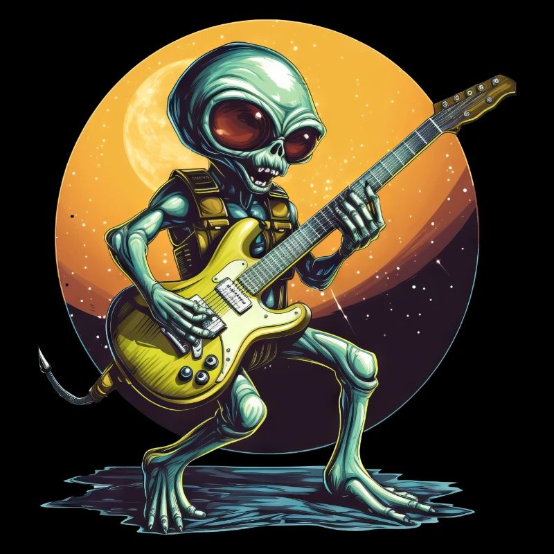 Guitariste extraterrestre dans Sunset