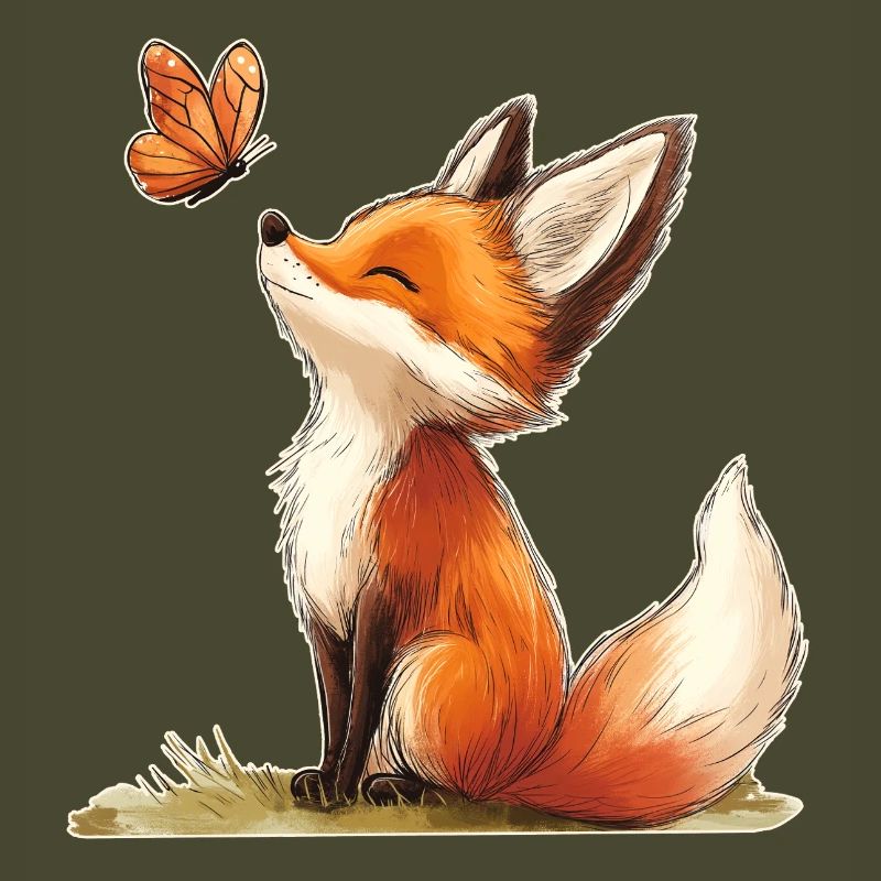 Fox with Butterfly