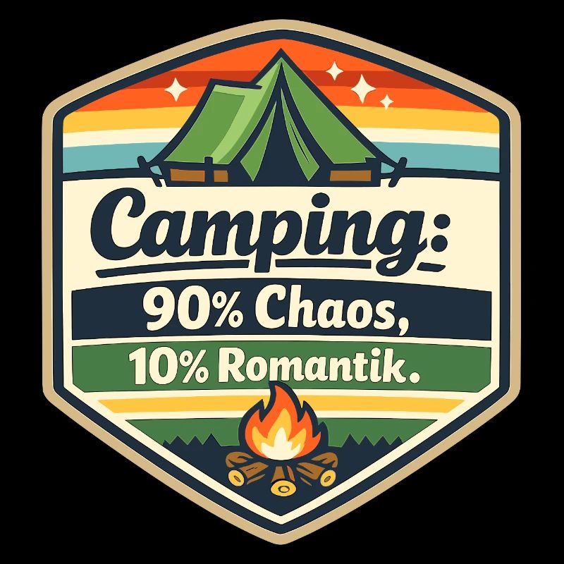 Camping Chaos Romantik Schild