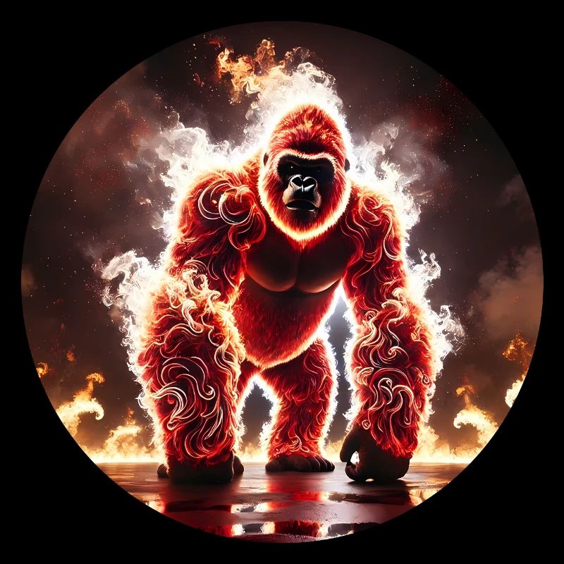 Fire Gorilla in the Burning Jungle