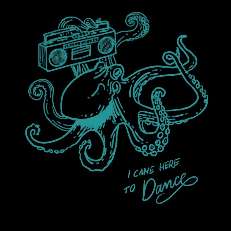 Dancing Octopus Retro Vintage Groovy Line Graphic