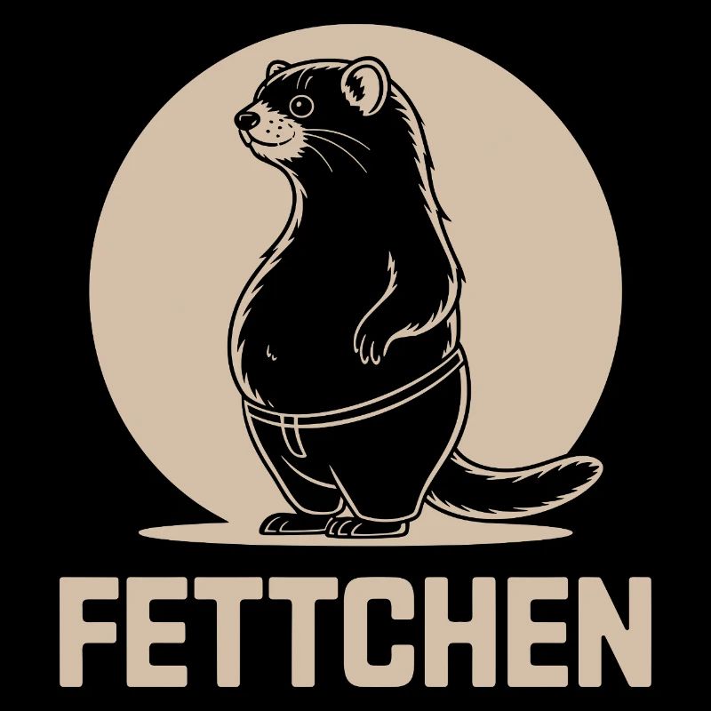 Drôle de furet mangeant de la graisse de ventre de bière