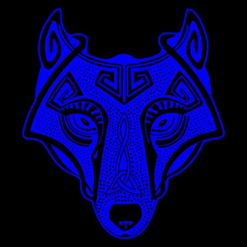 Viking Wolf blue transparent