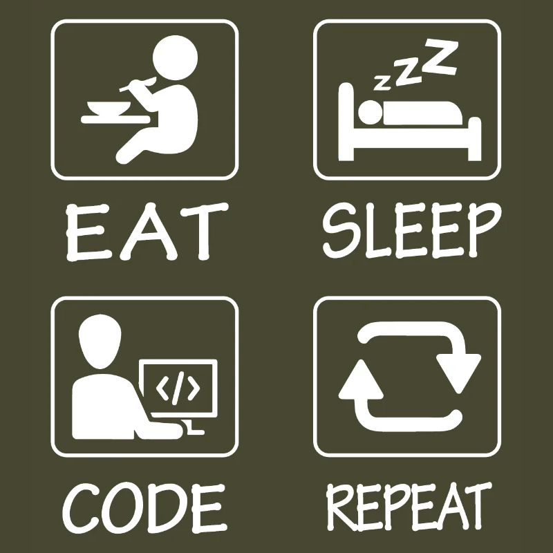 Essen Schlaf Code Wiederholen