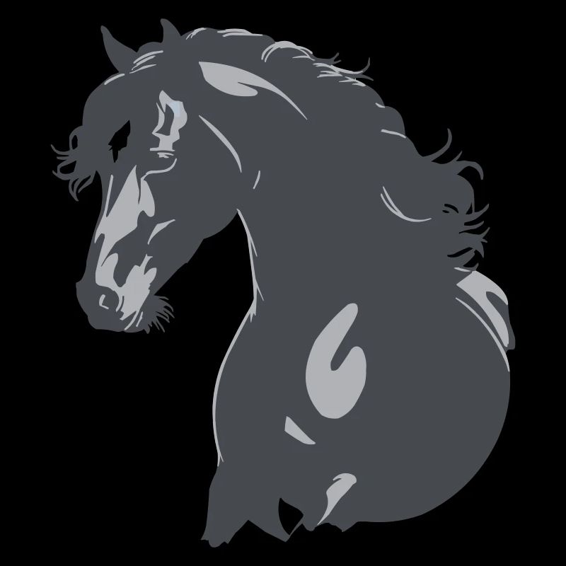Silhouette de cheval noir