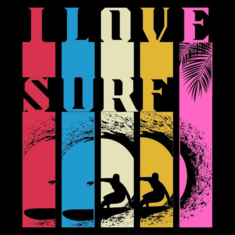 Vagues de Surf Multicolores