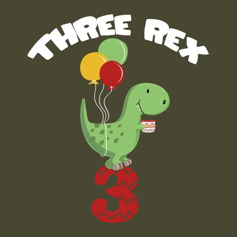 Three Rex - Third Birthday Boy - 3 years