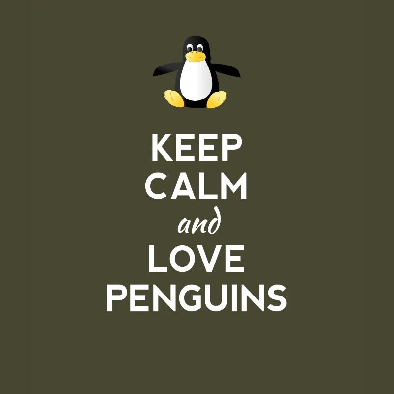 keep calm love pingouin Linux nerd ordinateur cpu lo