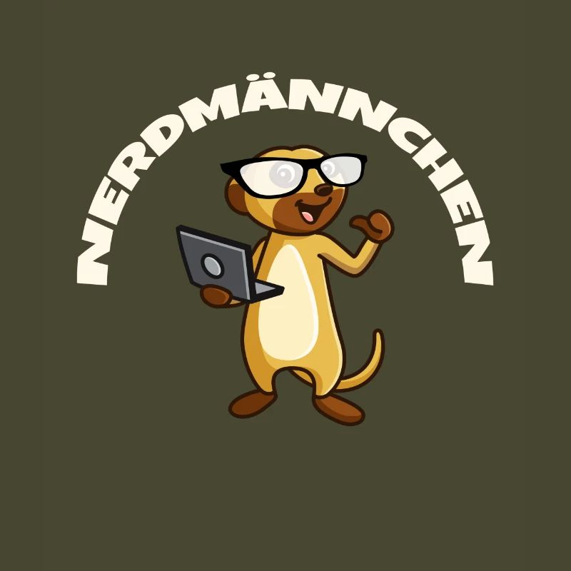 Nerd Erdmännchen mit Brille und Notebook Geschenk