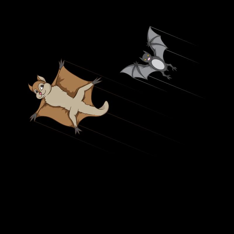 Race bat against flying squirrels
