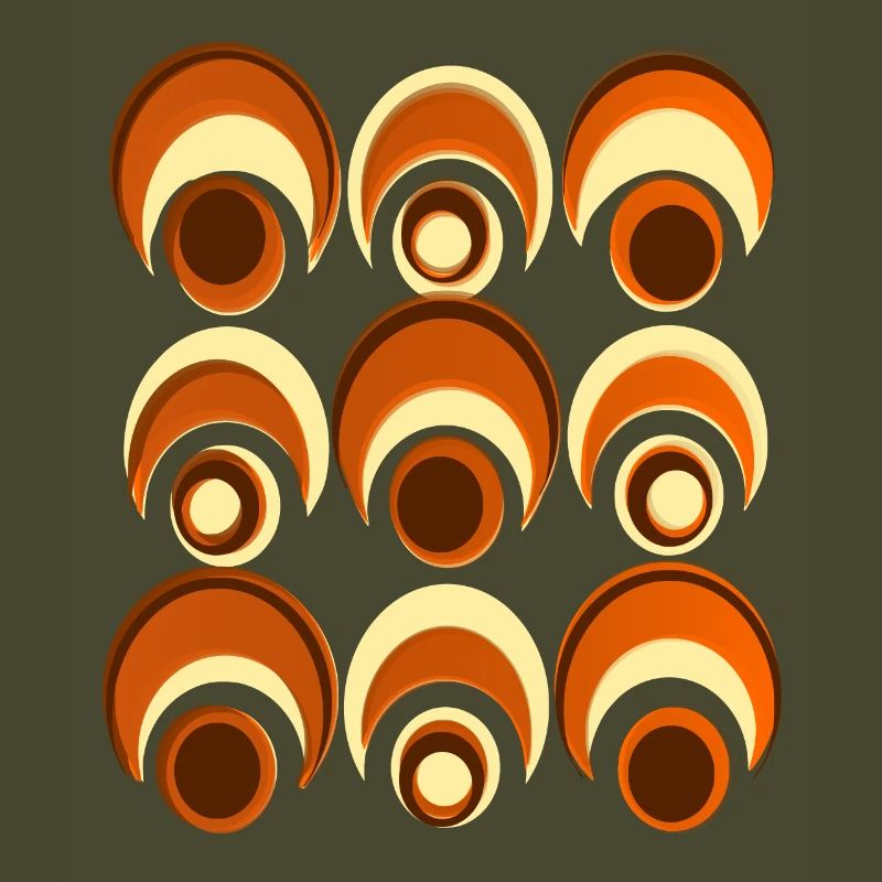 60s 70s Retro Pattern Circle Style Pattern