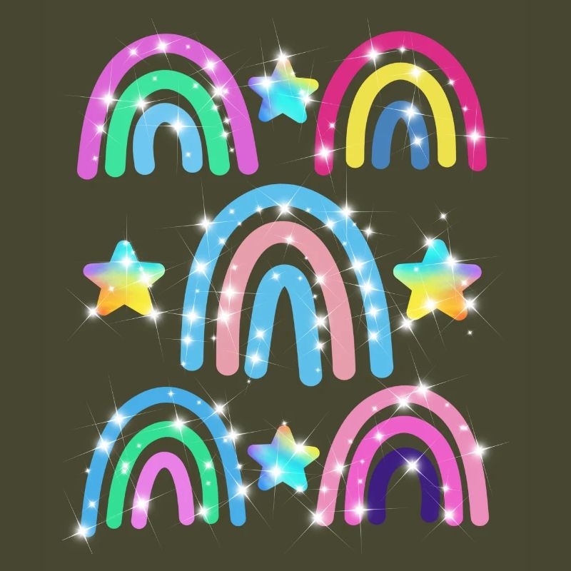 Glitter Rainbow Star Pattern