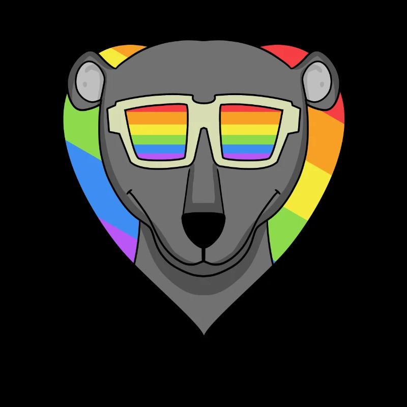 LGBT Tier Schwarzer Panther Regenbogen Herz