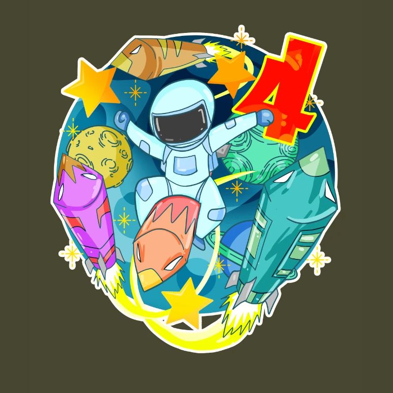 4e anniversaire 4 ans Espace jeune astronaute