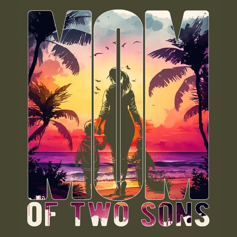 Mutter mit zwei Söhnen Muttertag Strand Mama Kind