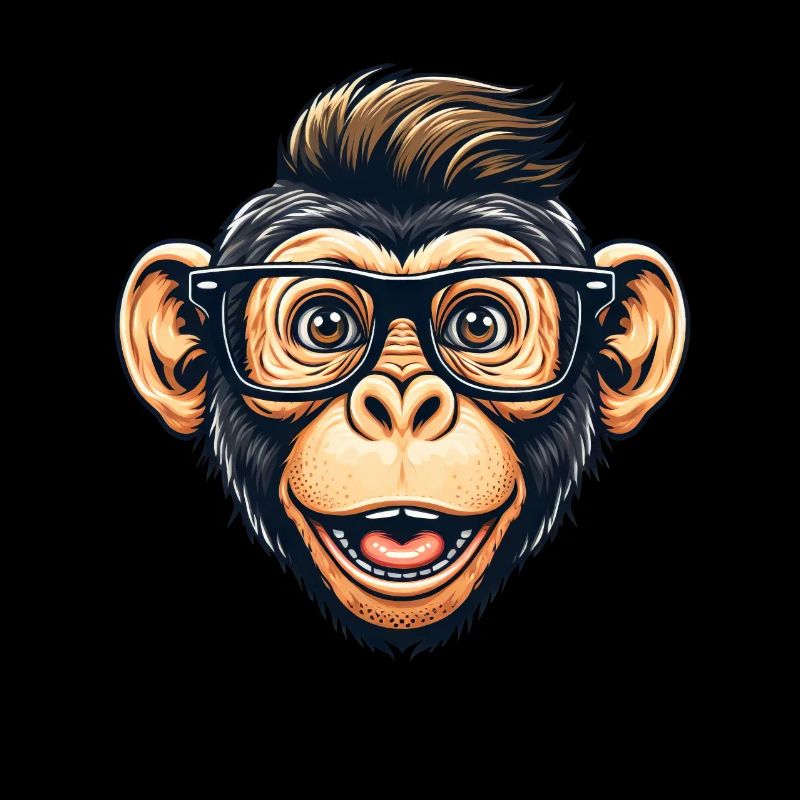 Chimpanzee nerd with glasses
