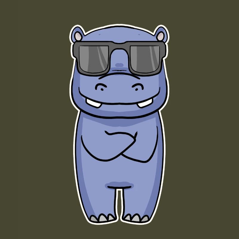 Nilpferd mit Brille