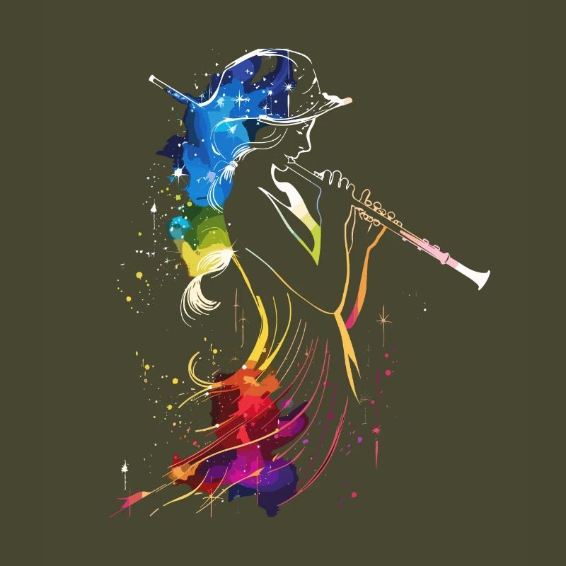 Flute player Retrowave