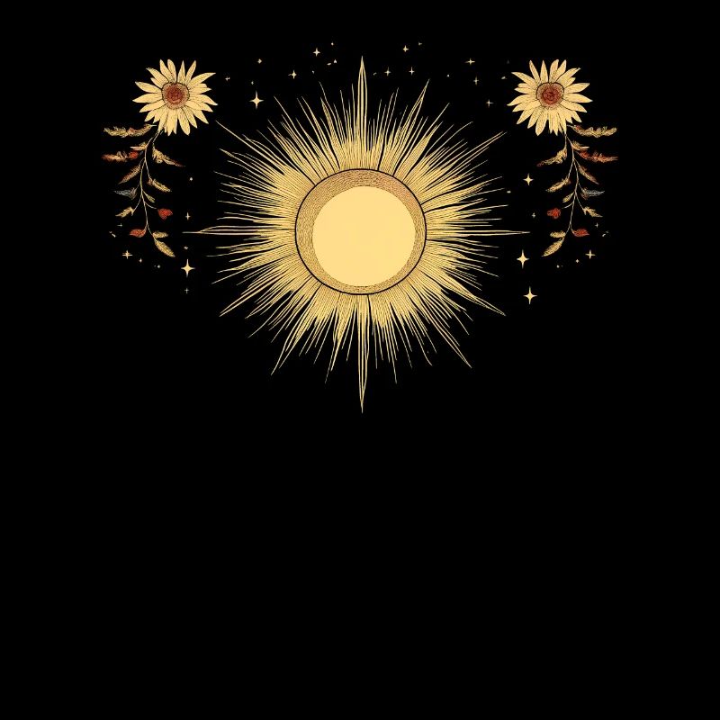 Boho soleil Bohème fleurs florales cadeau graphique
