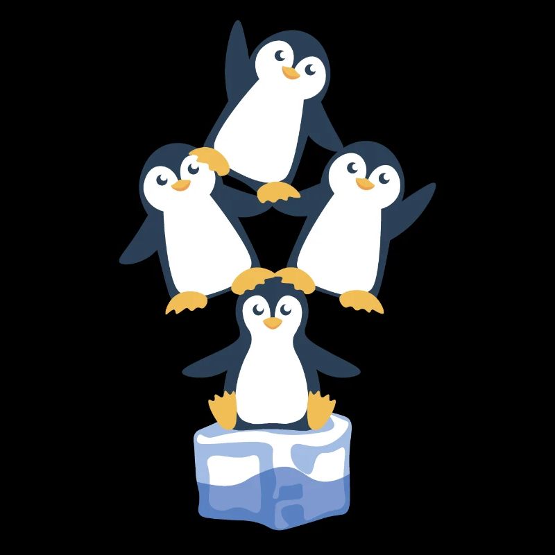 Penguins Standing on Arctic Seabird Penguin