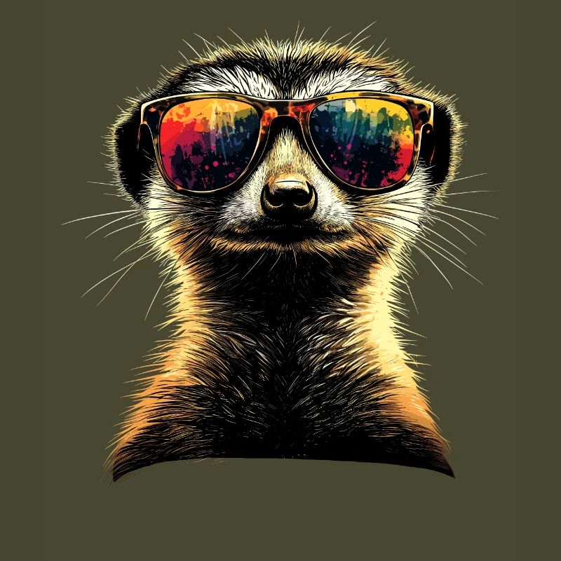 Erdmännchen Sonnenbrille Bunt Süßes Erdmännchen