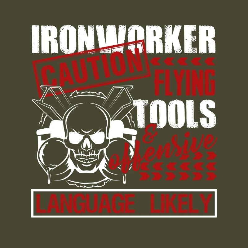 Ironworker Caution Flying Tools