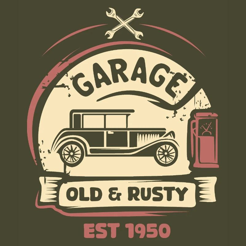 Oldtimer Retro-Liebe Klassiker im Blut Garage Logo