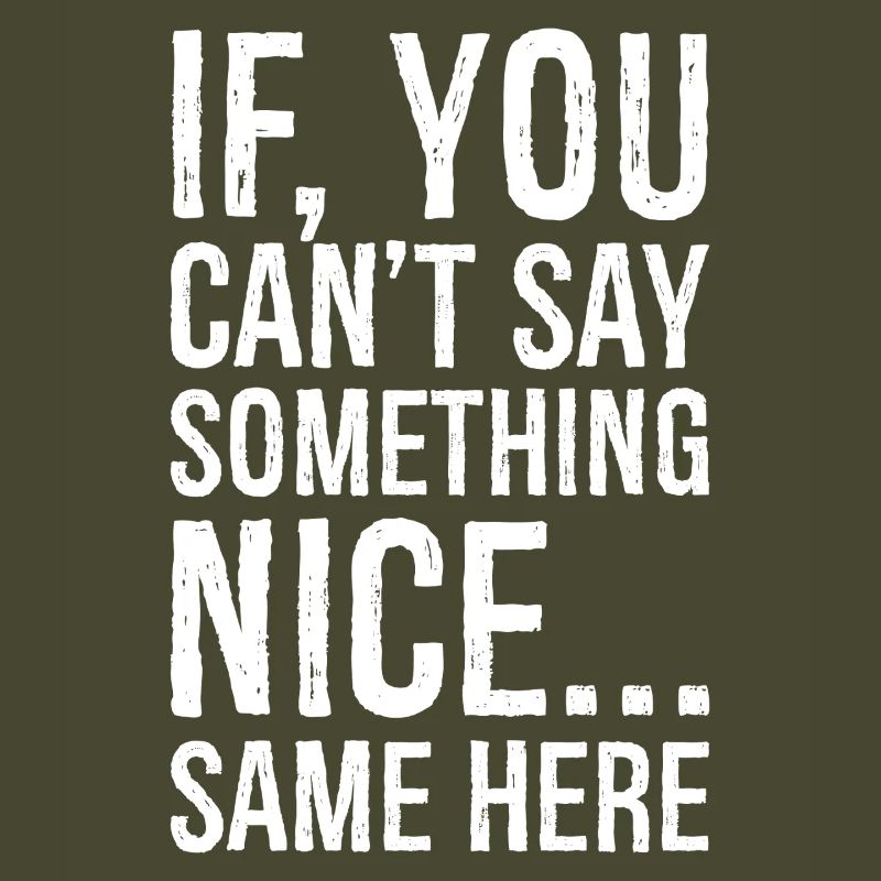 if you can't say something nice same here