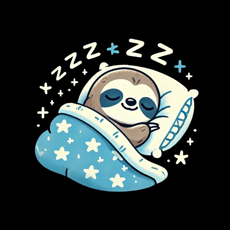 Sloth Sleeping In Bed At Night Time
