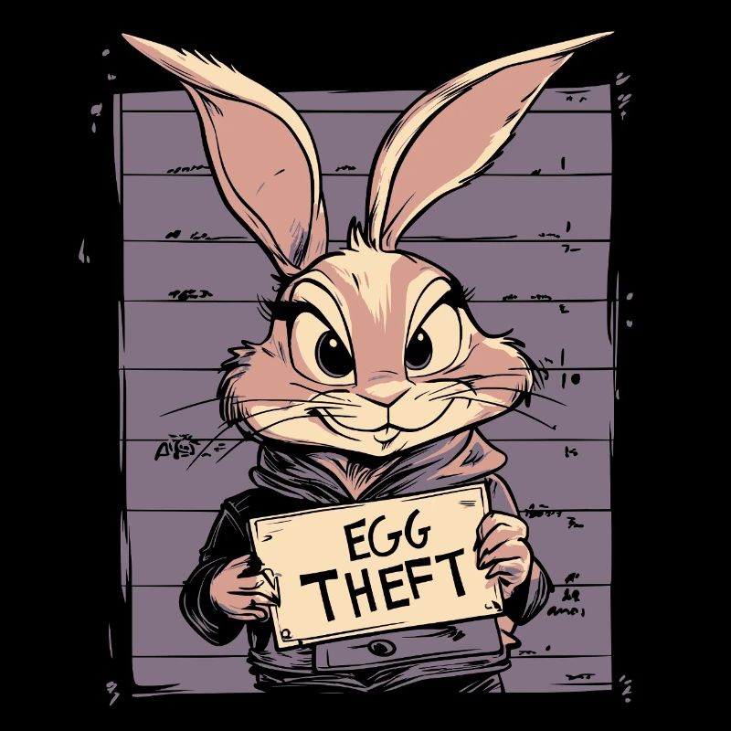 Bunny Egg Thief Easter Bunny Mugshot Police Photo Easter