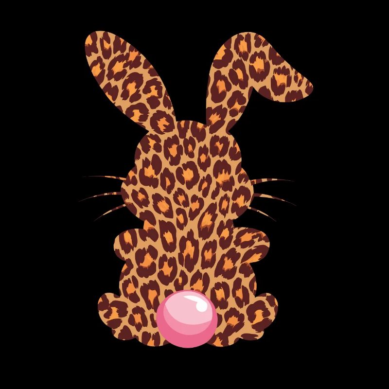Lapin à imprimé léopard avec bulle rose
