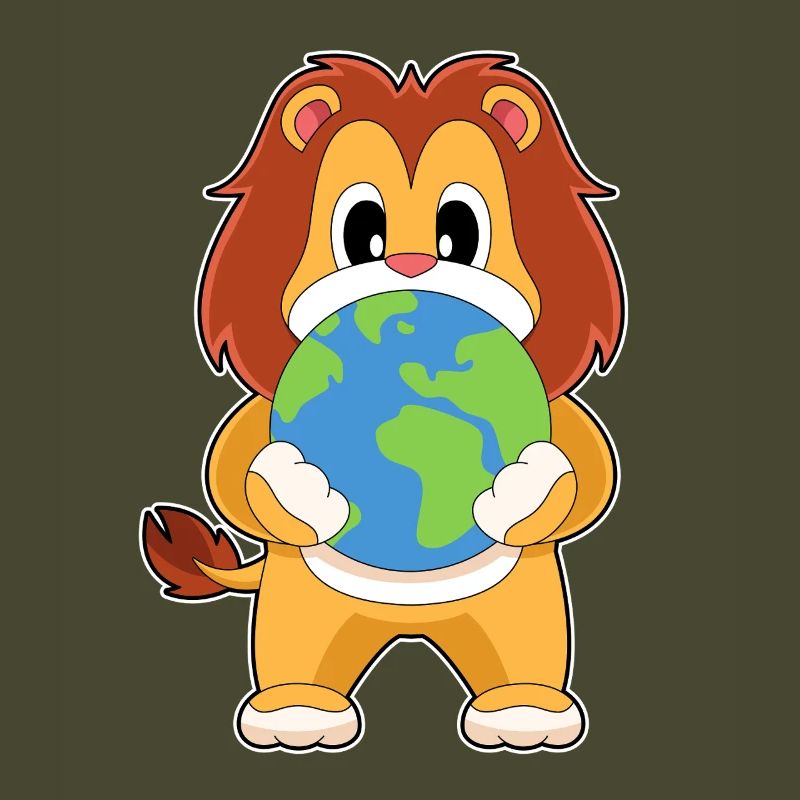 Globe terrestre du lion