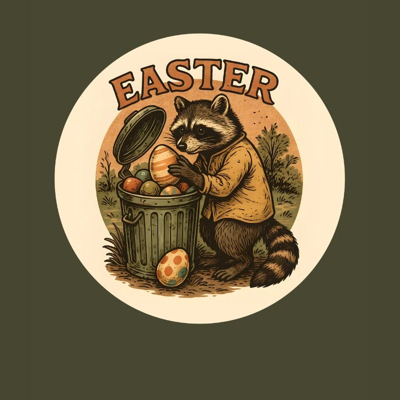 Oster Waschbär mit Eiern