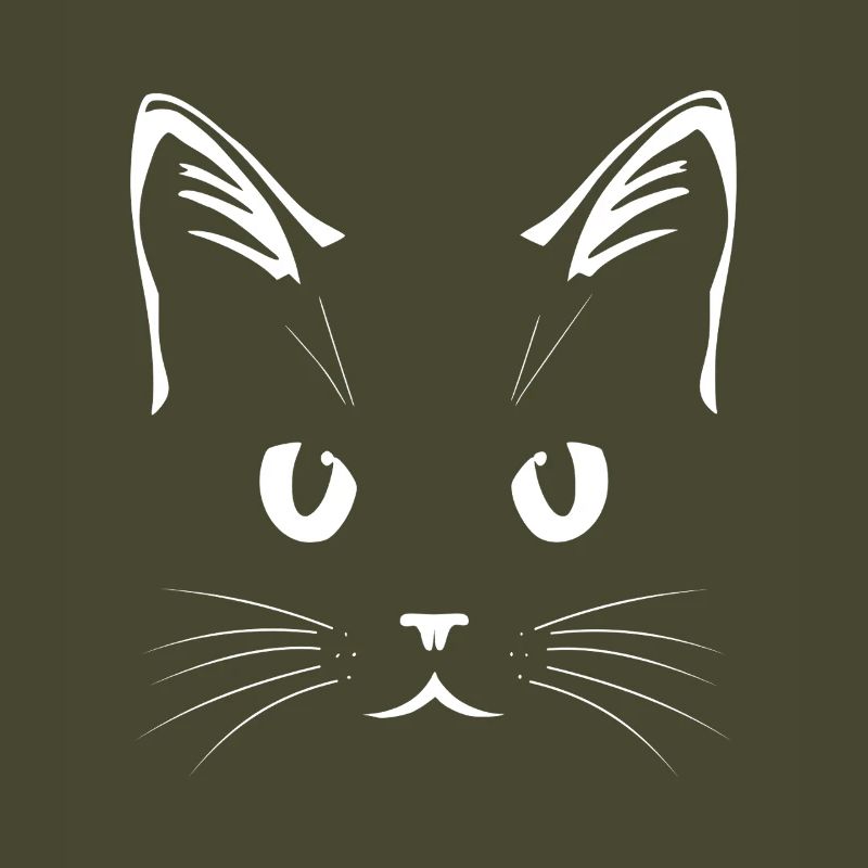 Visage de chat blanc – Conception d’art au trait