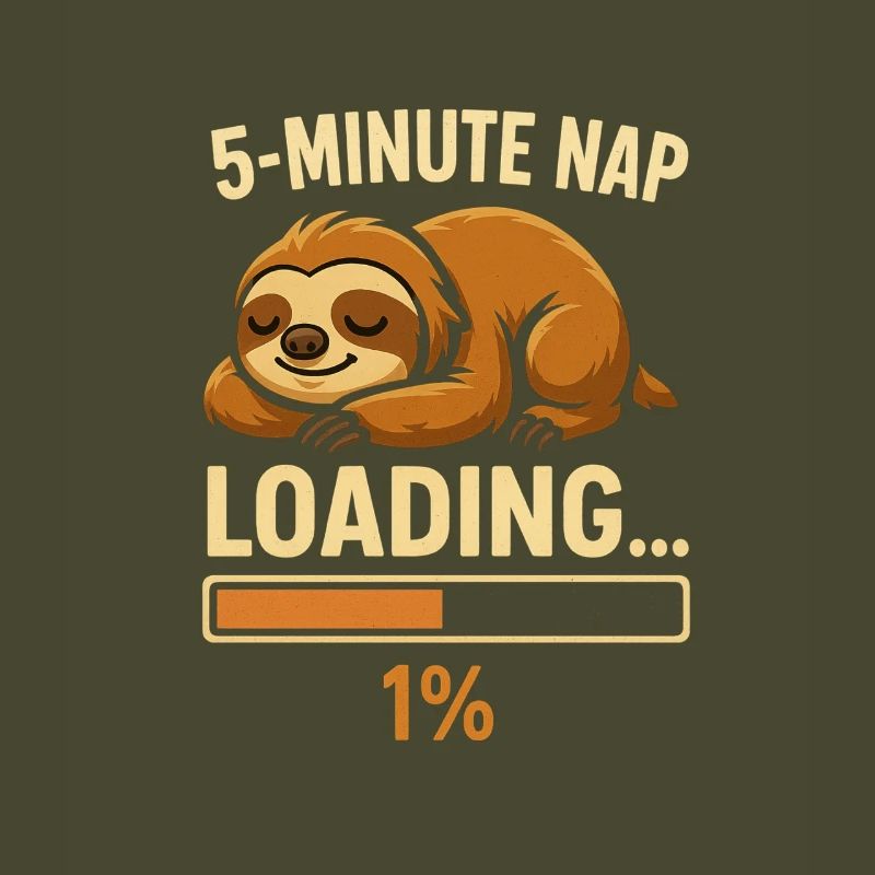 5-Minute Nap Loading… Sloth Progress-Bar Cute