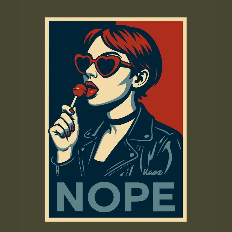 Fille rétro pop art – Affiche de déclaration NOPE