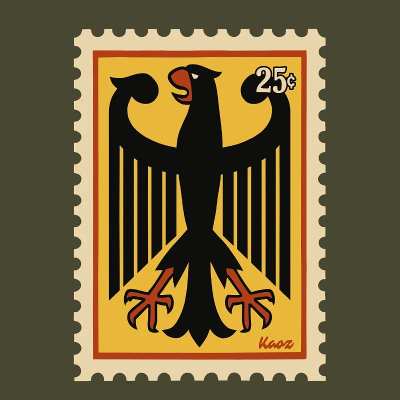 Graphic stamp with stylized eagle