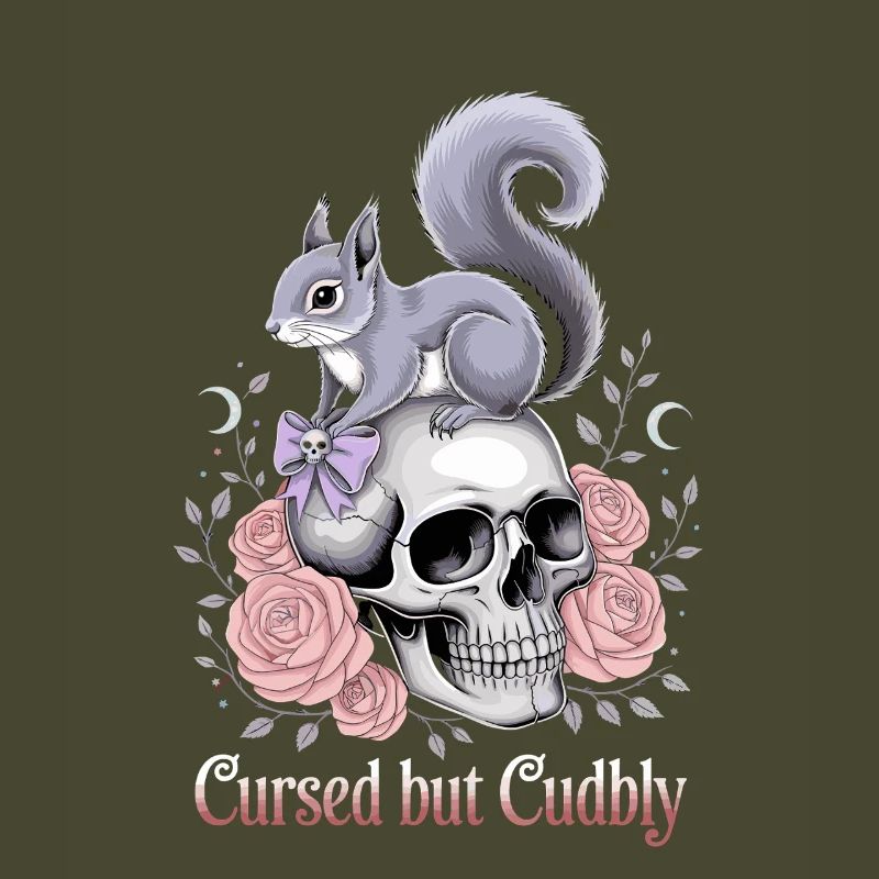  Cursed But Cudbly Gothic Eichhörnchen Schädel