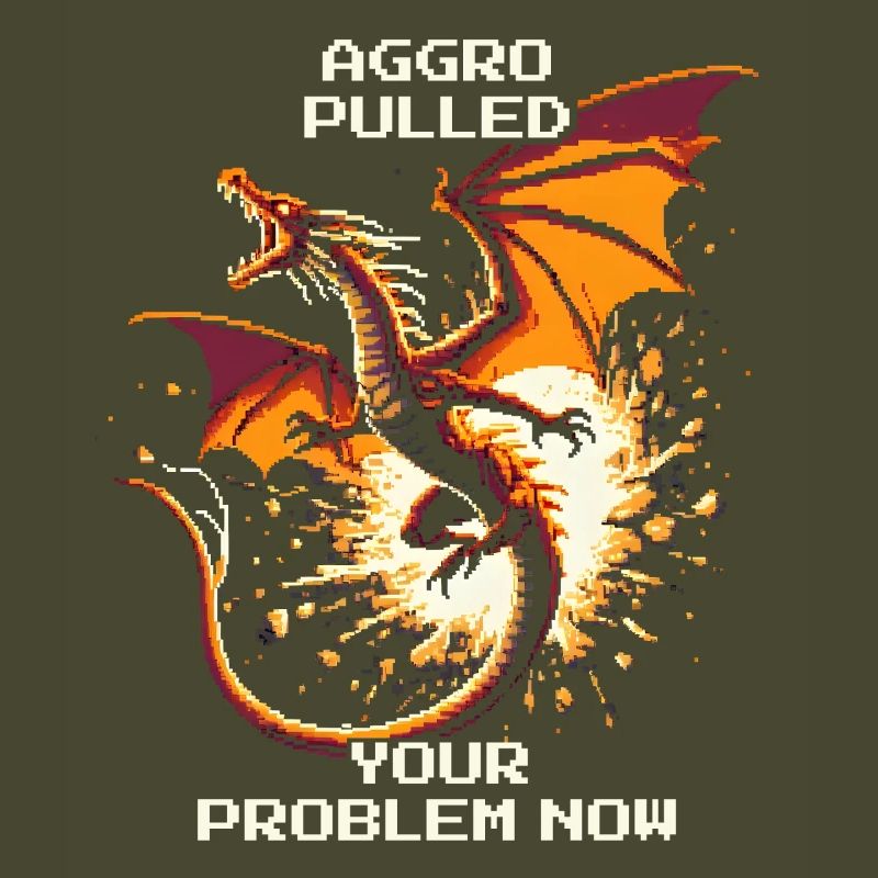 Aggro gezogen – dein Problem | Drache Pixel Art