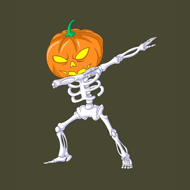Dabbing Skeleton Pumpkin