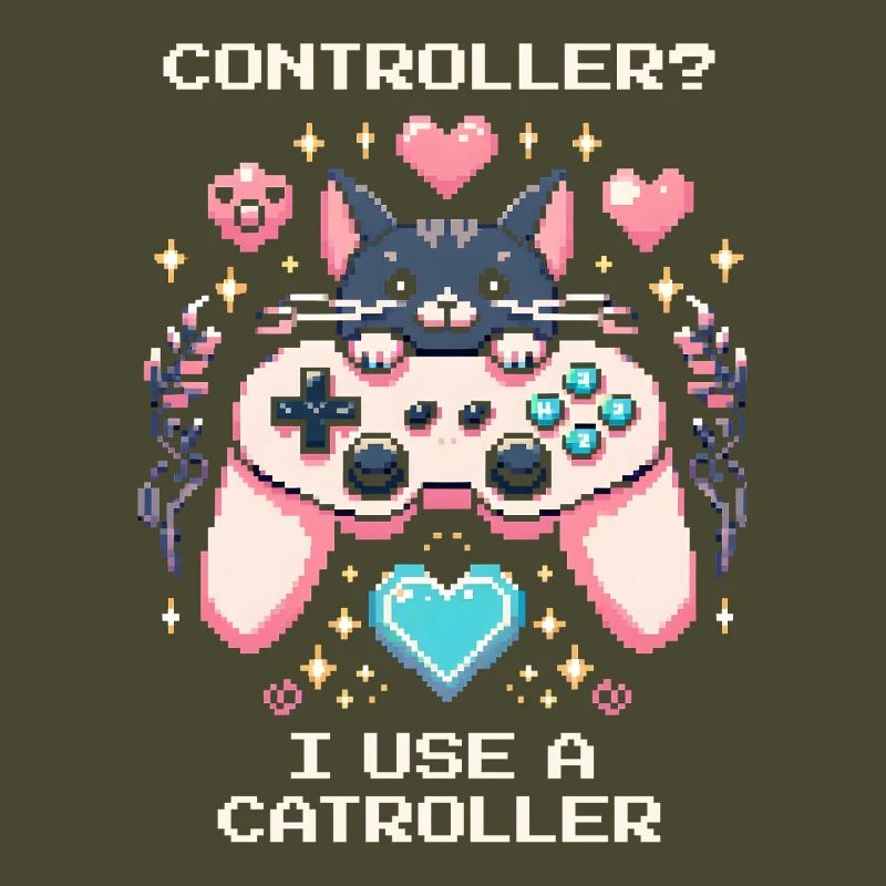 Catroller statt Controller | Katzen Gamer Witz