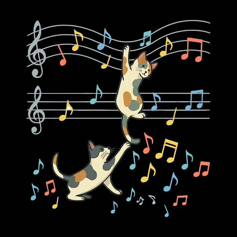 Chat Musique Danse des Notes