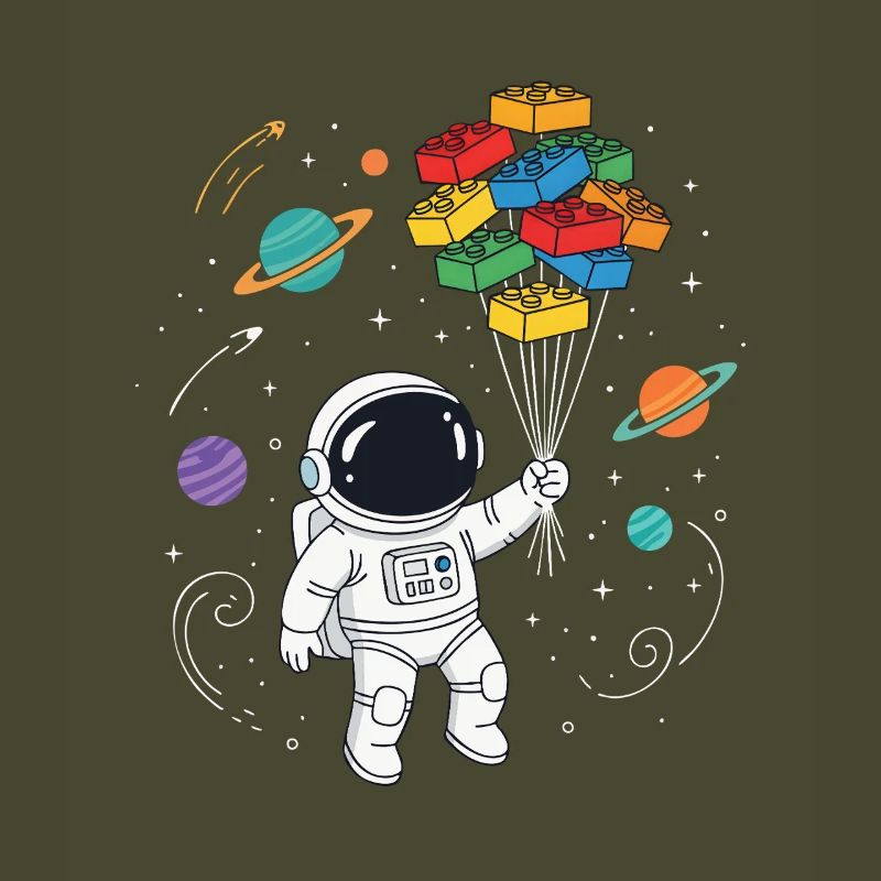 Blocs de construction d’astronautes Construction de briques spatiales