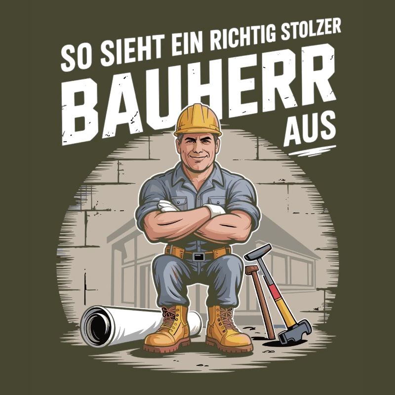 Proud builder with helmet & tools