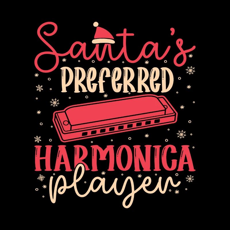 Funny Harmonica Player Santa´s Preferred Harmonica