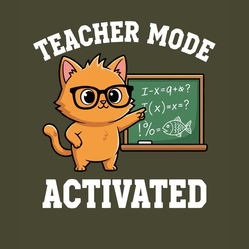 Mode professeur activé Chat enseignant Déclaration drôle