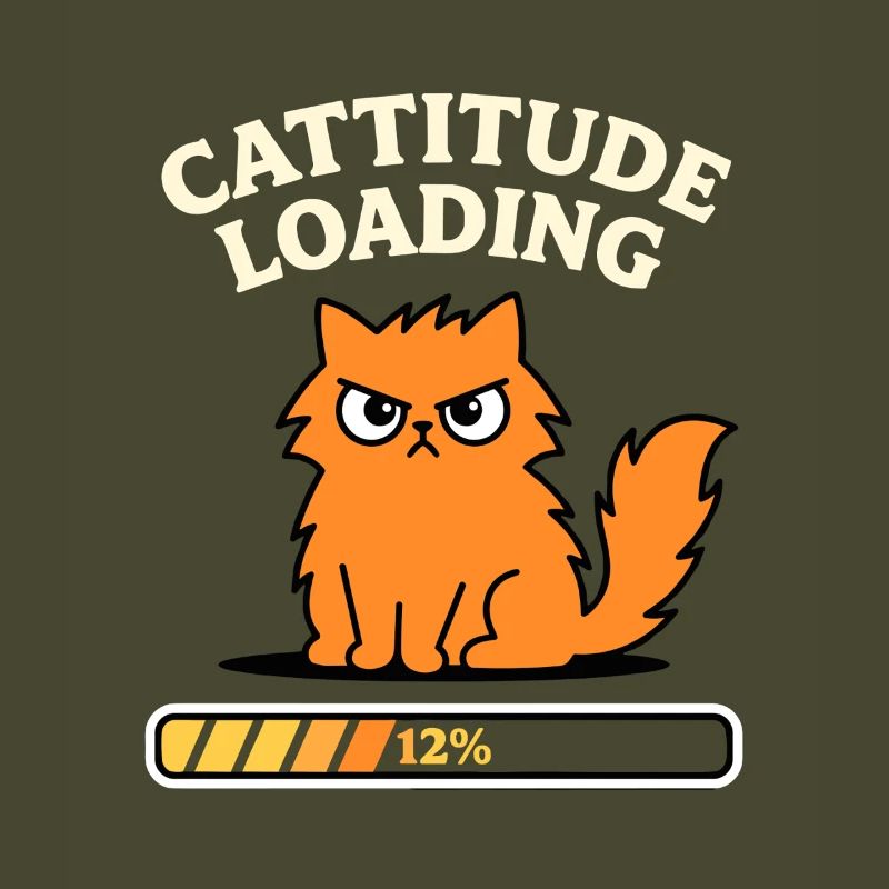 Cattitude Loading Katze mit schlechter Laune